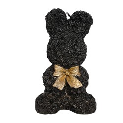 Коледна свещ Elegantz Заек от рози, 9.5 х 9.5 x 15.5 см, Парафин, Многоцветен