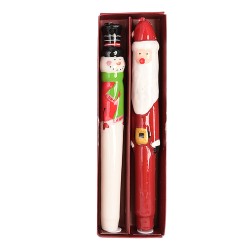 Сет от 2 коледни свещи Elegantz  Christmas , 2,5 x 26 см, Парафин, Многоцветен