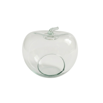 Стъклена кашпа Елеганц APPLE M, Стъкло, ф24х27 см, Прозрачен  