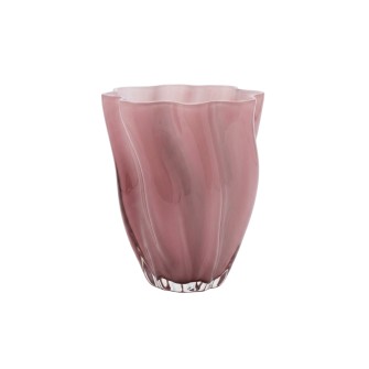 Стъклена ваза кашпа  Elegantz Fazzoletto M Glass, Стъкло, 22х17см, Baby Pink