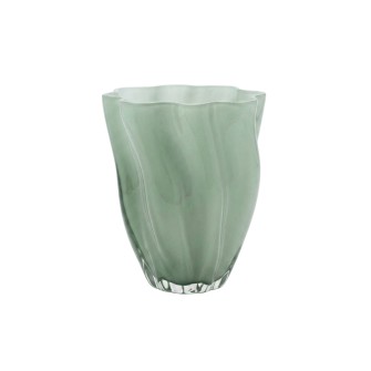 Стъклена ваза кашпа  Elegantz Fazzoletto M Glass, Стъкло, 22х17см, Green
