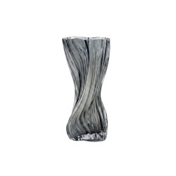 Стъклена ваза Elegantz Twistet Vase, Стъкло, 30х12х8см, Прозрачен Опушено черно