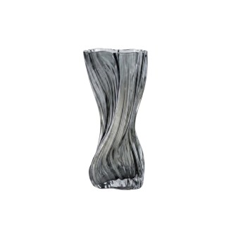 Стъклена ваза Elegantz Twistet Vase, Стъкло, 30х12х8см, Прозрачен Опушено черно