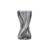 Стъклена ваза Elegantz Twistet Vase S, Стъкло, 25х12х8см, Прозрачен Опушено черен