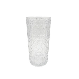 Стъклена ваза Elegantz Rhomb dots Vase, Стъкло, 23х10см, Прозрачен 