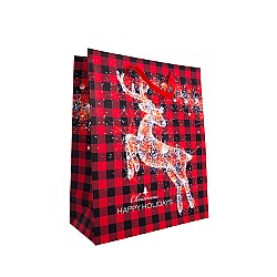 Подаръчни торбички Elegantz Happy Holidays M, 32х26х12см, Многоцветен