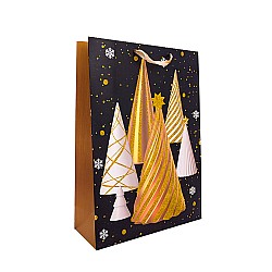 Подаръчни торбички Elegantz Gold&Black Christmas L, 42х31х12см, Многоцветен
