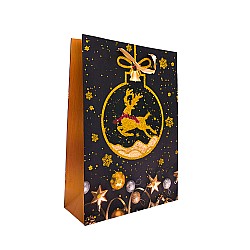 Подаръчни торбички Elegantz Gold&Black Christmas L, 42х31х12см, Многоцветен