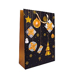 Подаръчни торбички Elegantz Gold&Black Christmas L, 42х31х12см, Многоцветен