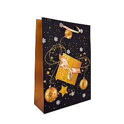 Подаръчни торбички Elegantz Gold&Black Christmas L, 42х31х12см, Многоцветен