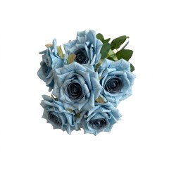 Изкуствен букет Рози Elegantz Rose Grow, 45см, Dusty Blue