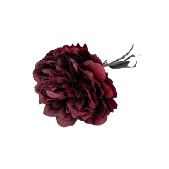 Изкуствен стрък Божур Elegantz Peony Black&Red Blossom,70 см,Black&Red