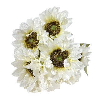 Изкуствен букет Газания Elegantz Gazania Astera Mix, 40 см, Цвят White