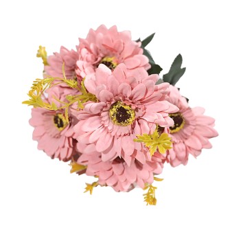 Изкуствен букет Гербери Elegantz Passoa, 45 см, Цвят Flamingo
