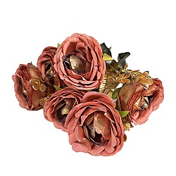 Изкуствен букет Рози Elegantz Shinny, 40 см, Цвят Pink&Gold