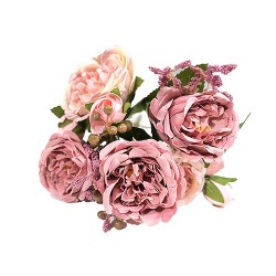 Изкуствен букет Рози Elegantz Pastel Luxe, 30 см, Цвят Lemonade