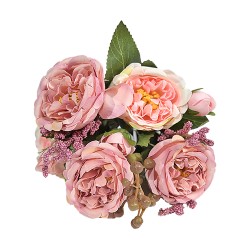 Изкуствен букет Рози Elegantz Pastel Luxe, 30 см, Цвят Ballet Slipper